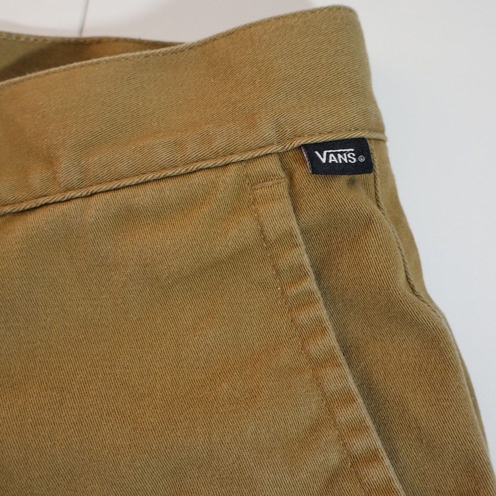 Vans Authentic Chino Shorts Mens 32 Khaki Tan Relaxed Fit Skate Casual Cotton - Picture 4 of 9